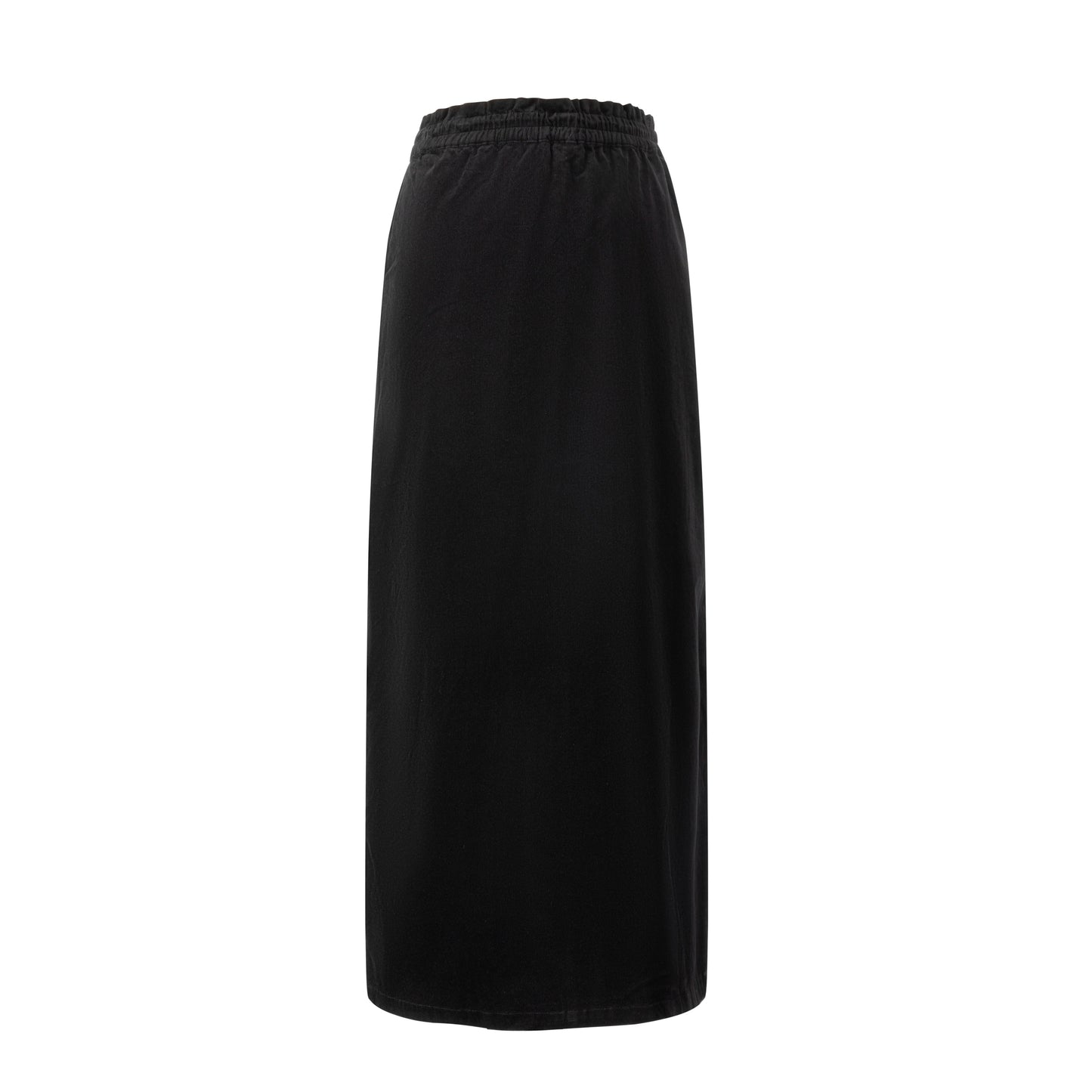 Corduroy Skirt With Drawstring - Black