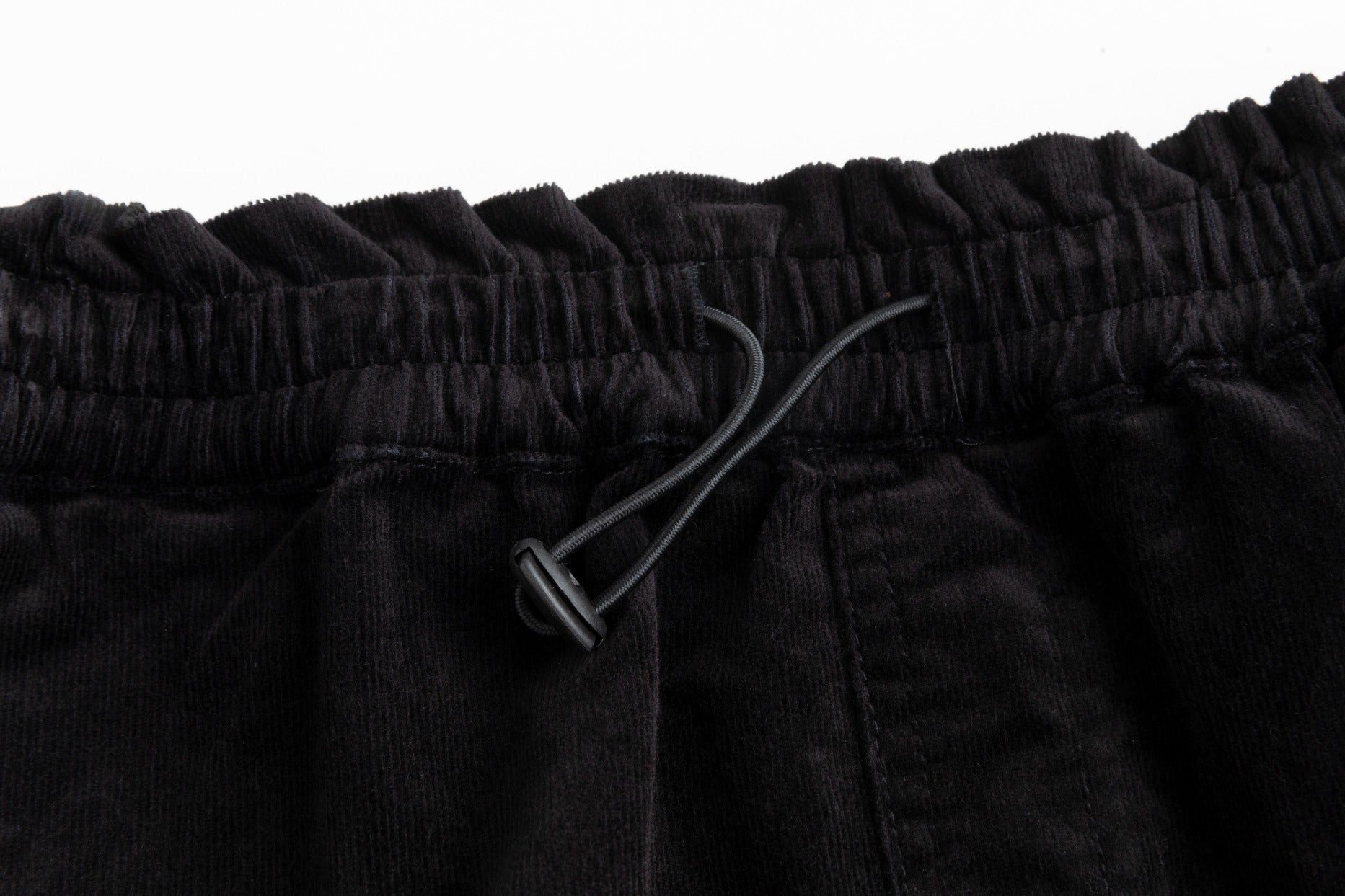 Corduroy Skirt With Drawstring - Black