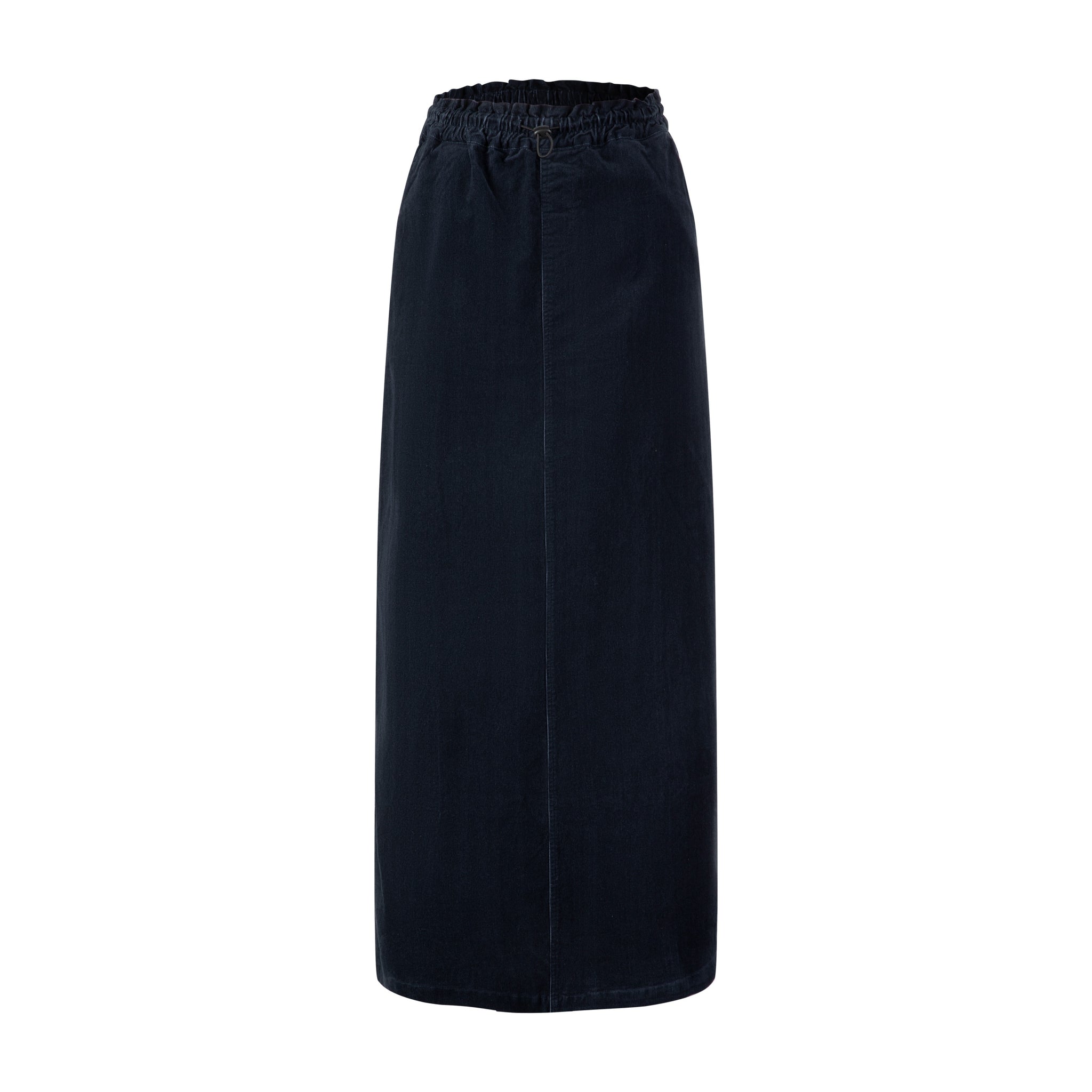 Corduroy Skirt With Drawstring - Navy
