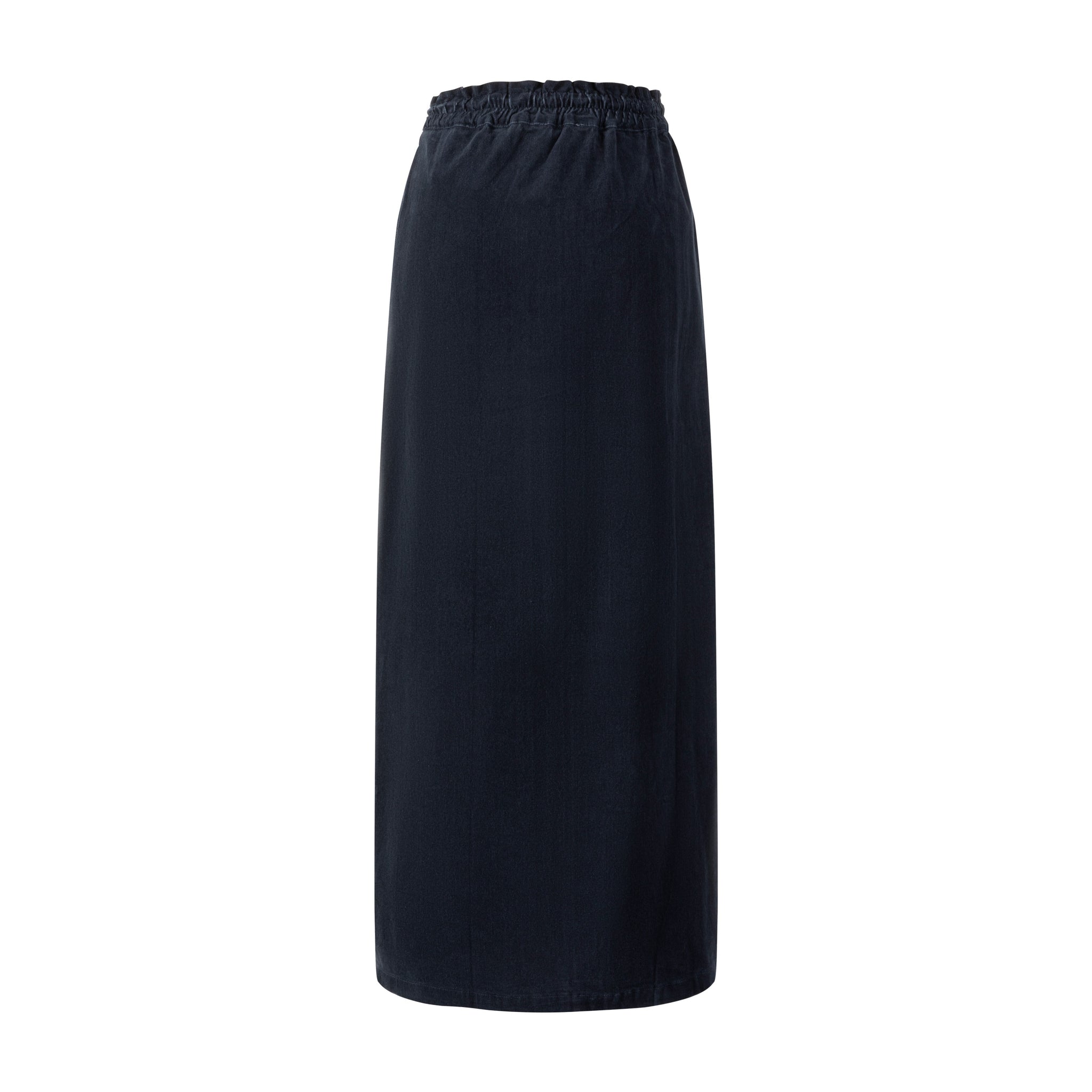 Corduroy Skirt With Drawstring - Navy