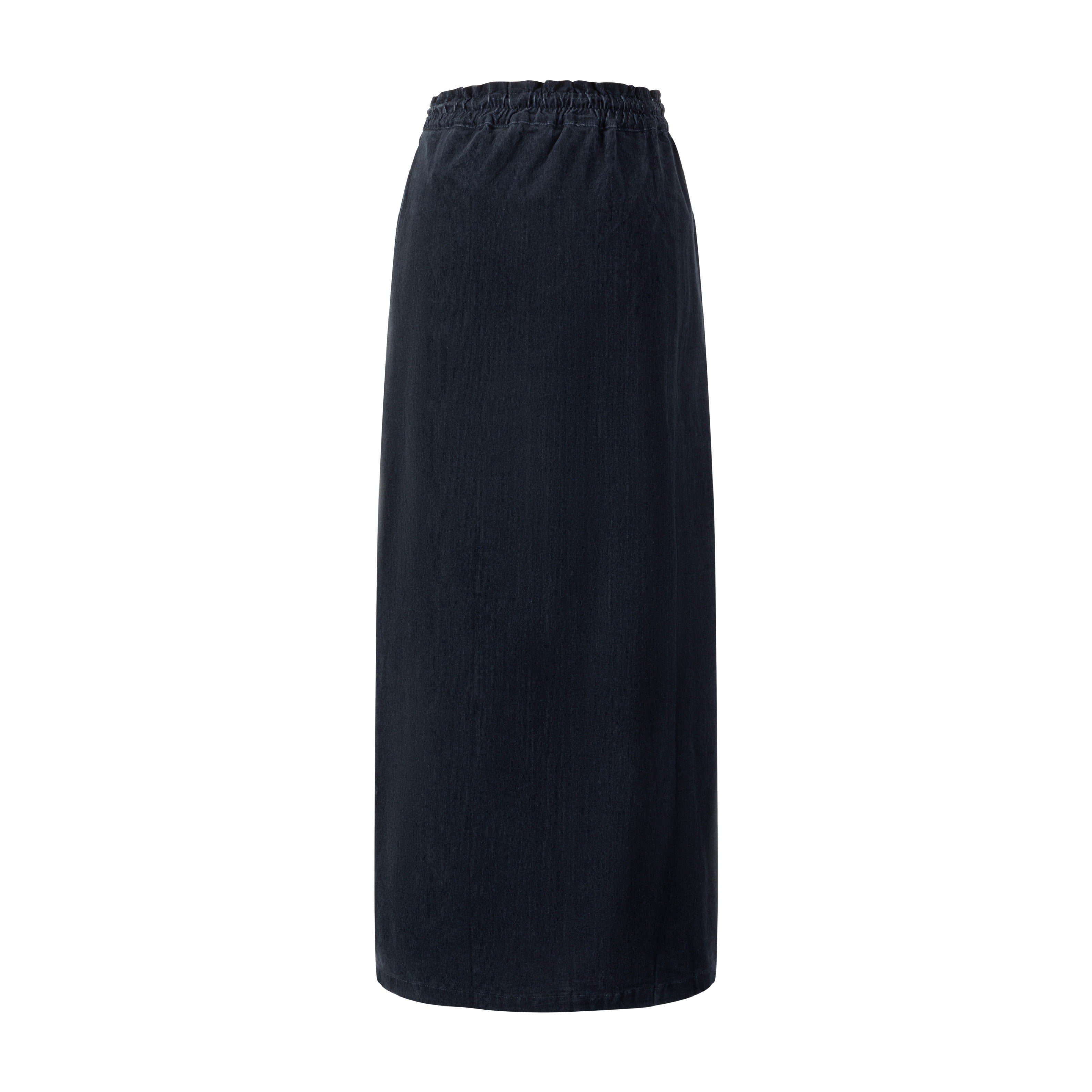 Corduroy Skirt With Drawstring - Navy