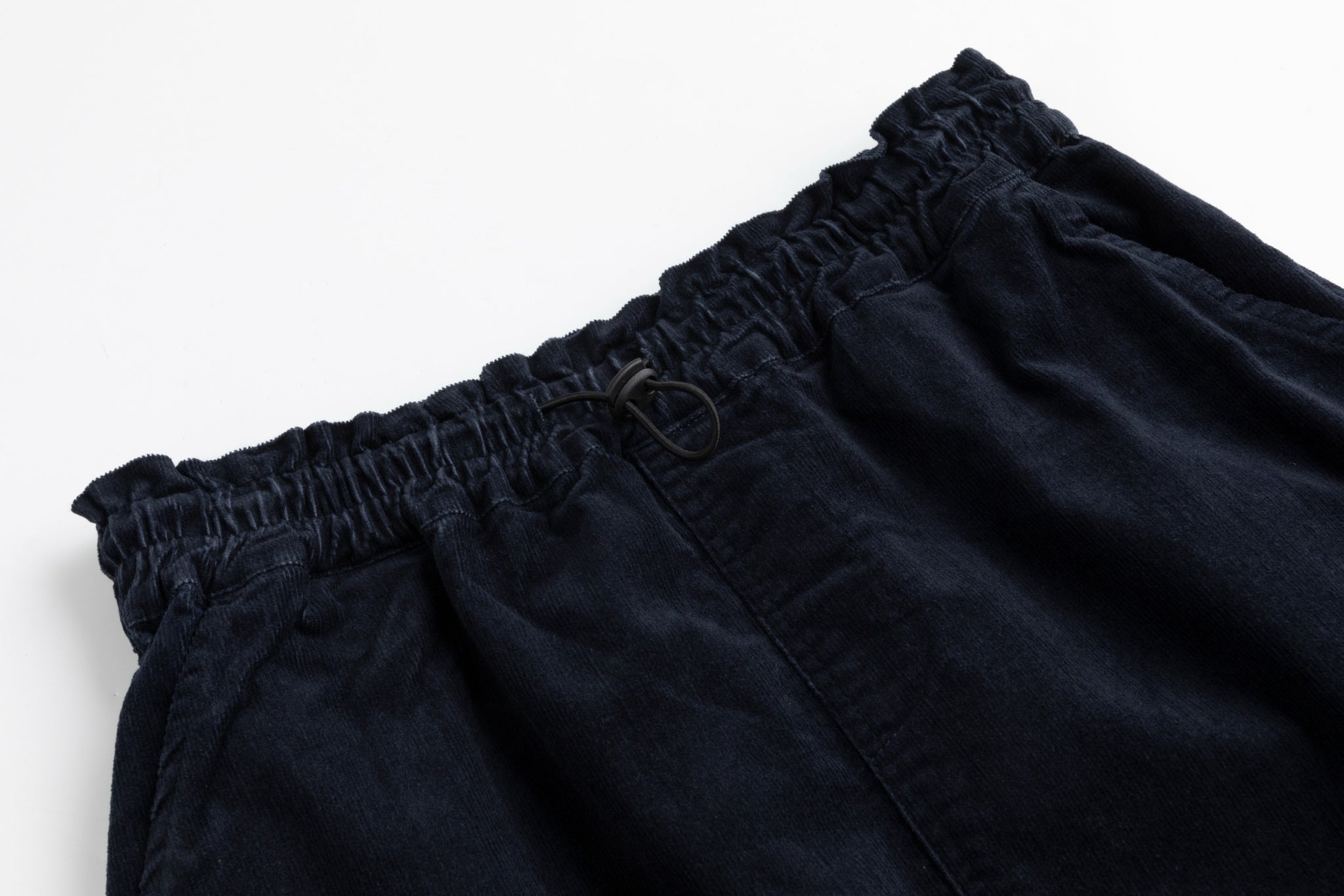 Corduroy Skirt With Drawstring - Navy
