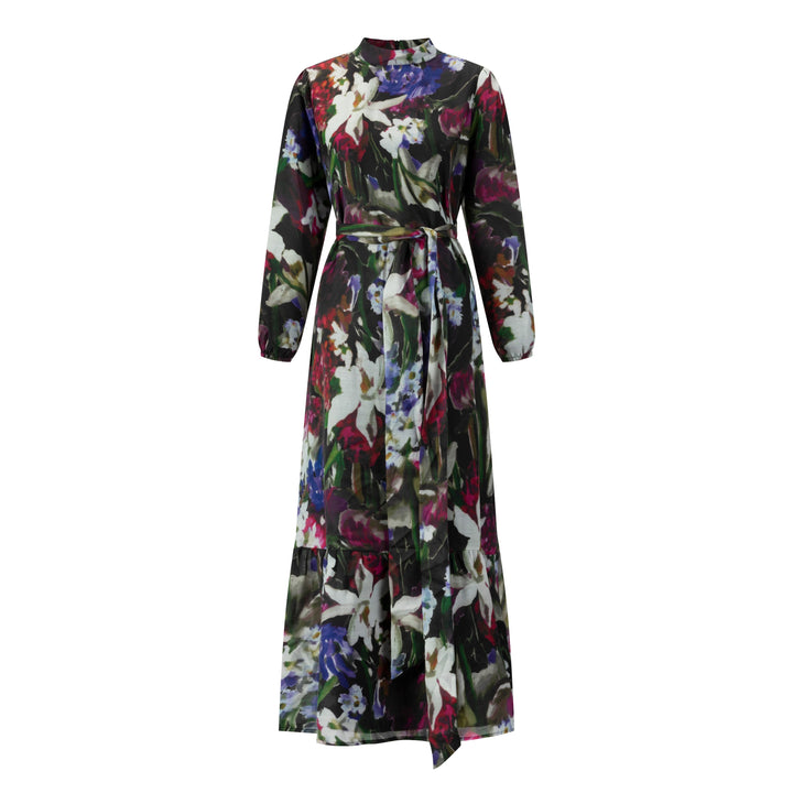 Black Multicolored Floral Dress