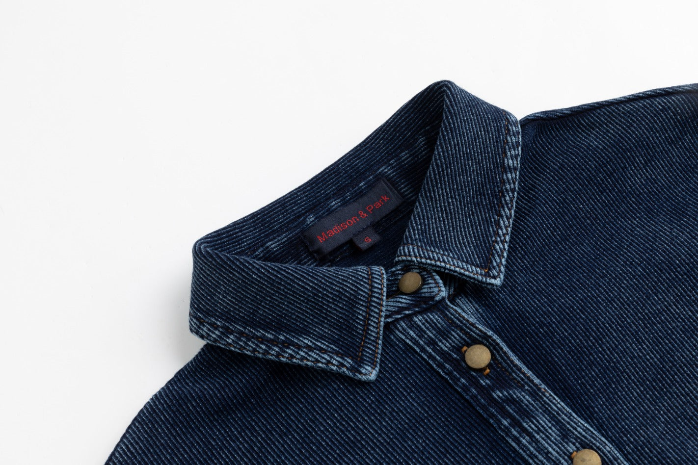 Ribbed Denim Shirt - Blue