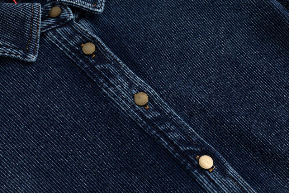 Ribbed Denim Shirt - Blue