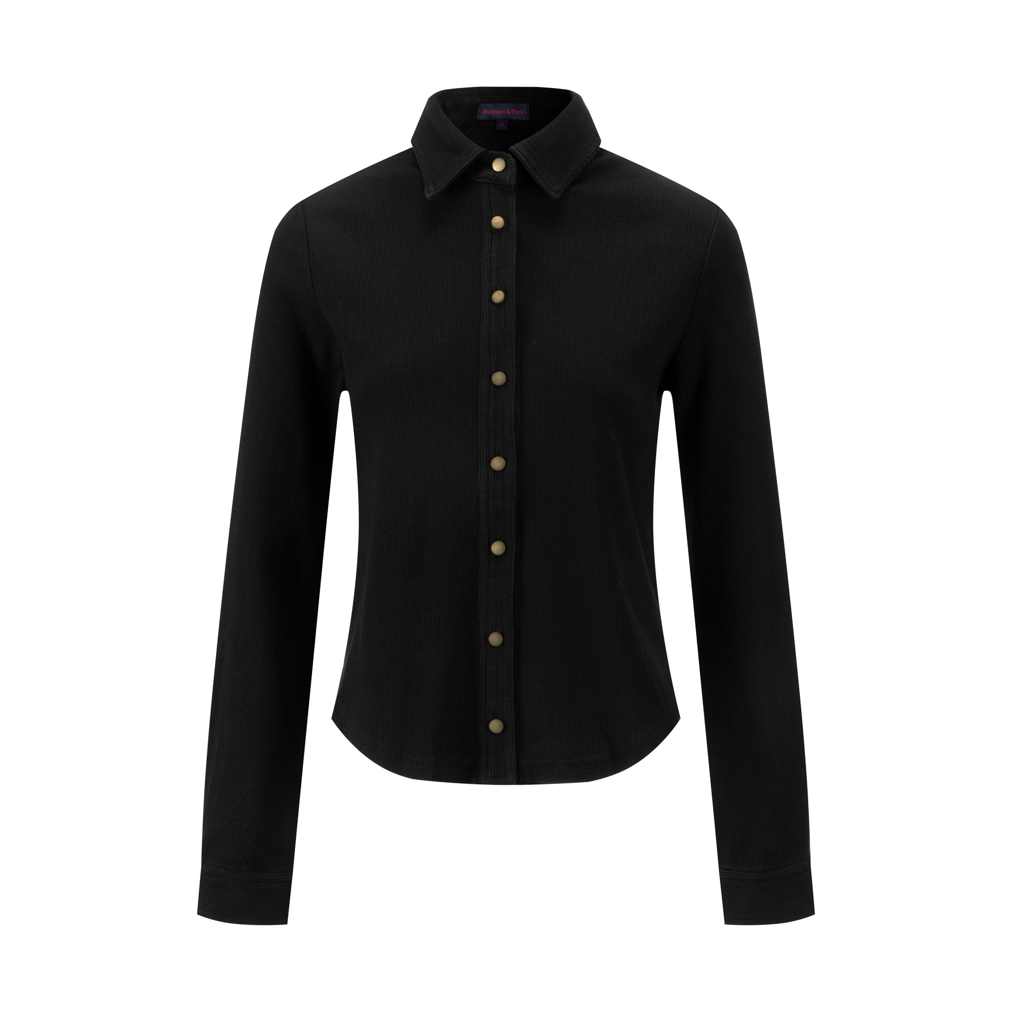 Ribbed Denim Shirt - Black