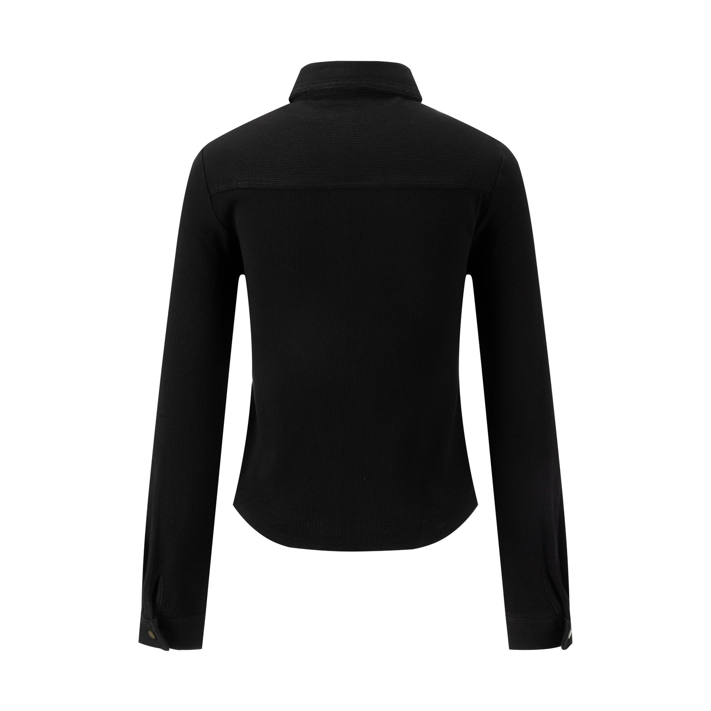 Ribbed Denim Shirt - Black