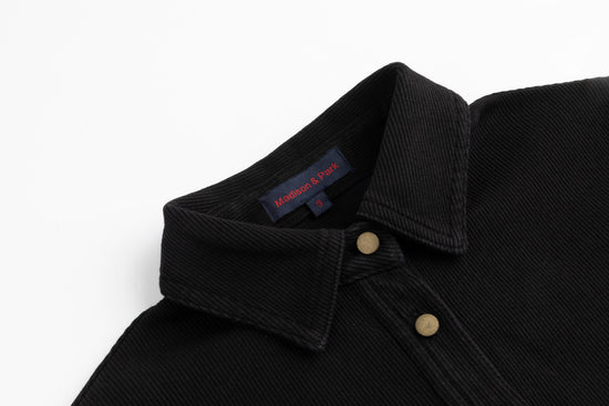 Ribbed Denim Shirt - Black