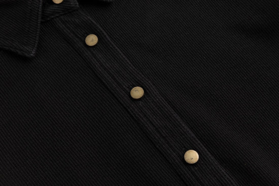 Ribbed Denim Shirt - Black