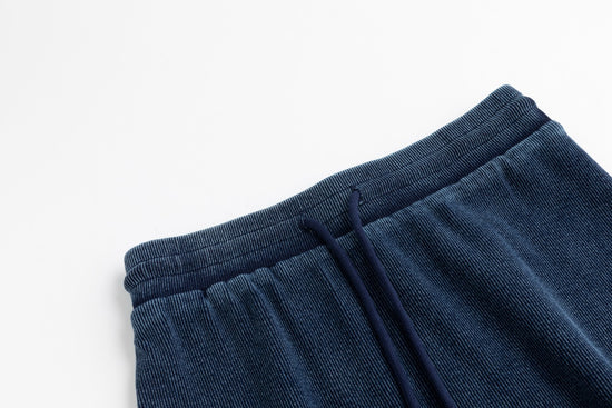 Ribbed Denim Skirt - Blue