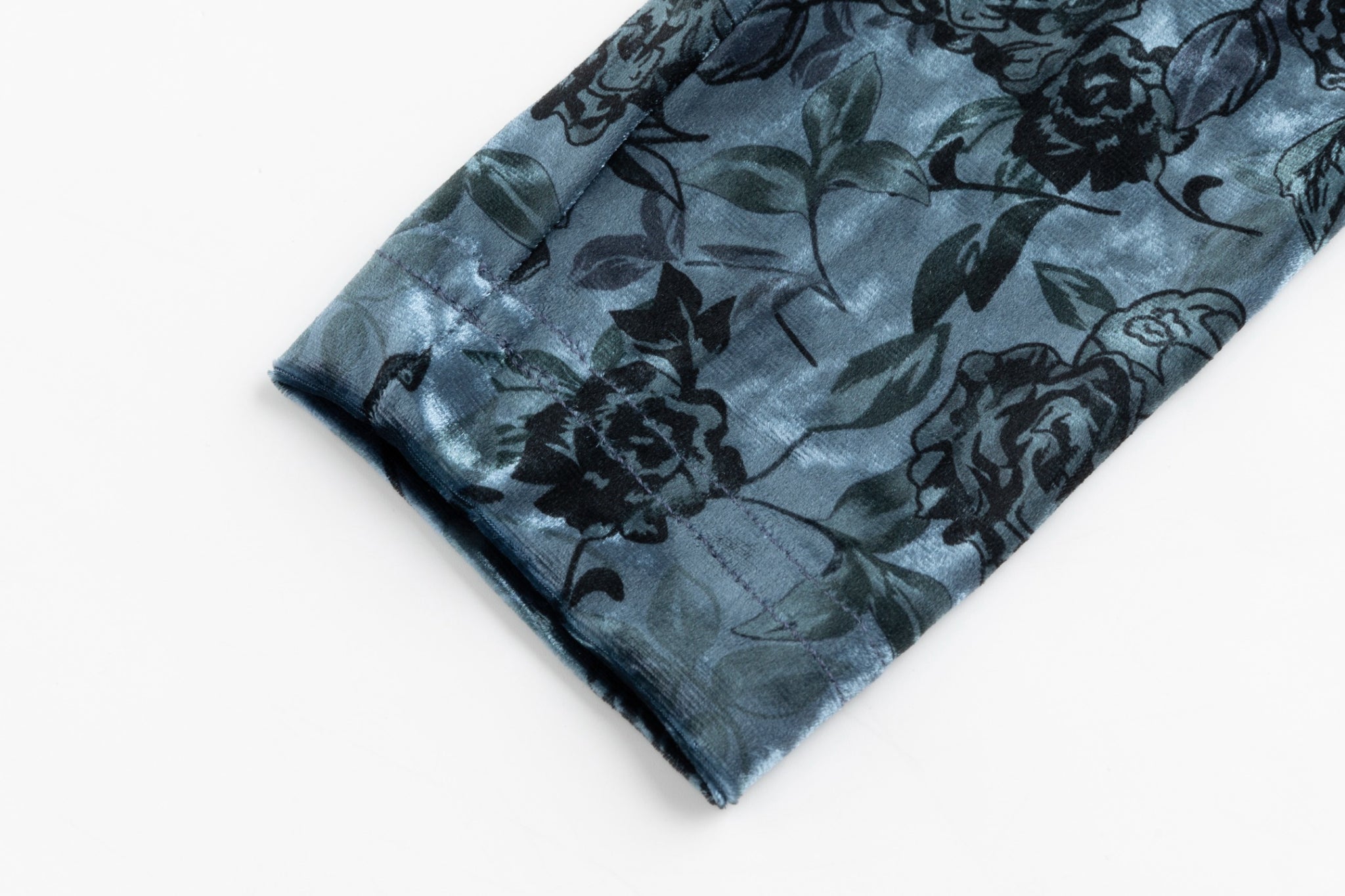 Velvet Blue Jumper With Velvet Mock Neck Underlay