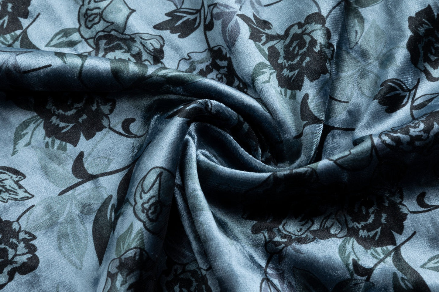 Velvet Blue Jumper With Velvet Mock Neck Underlay