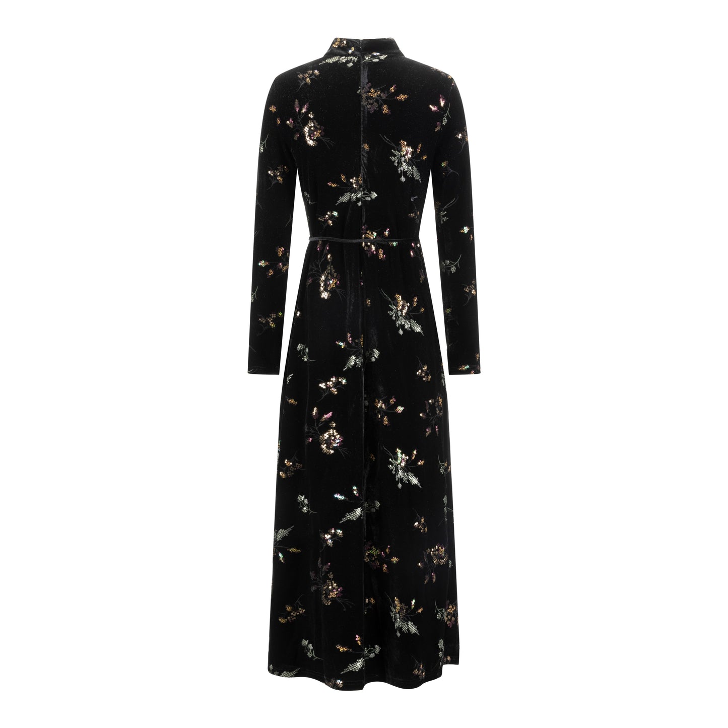 Black Beaded Velvet Dress