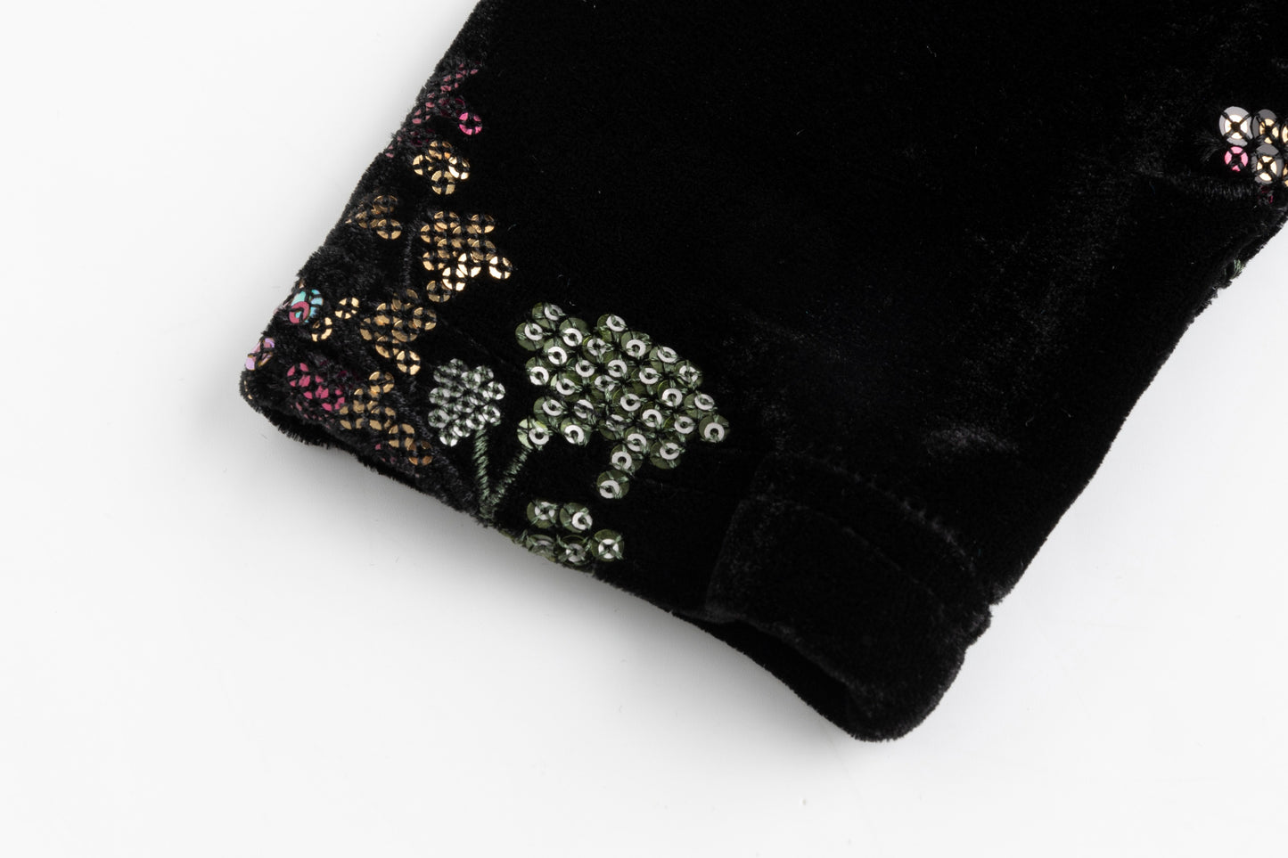 Black Beaded Velvet Dress