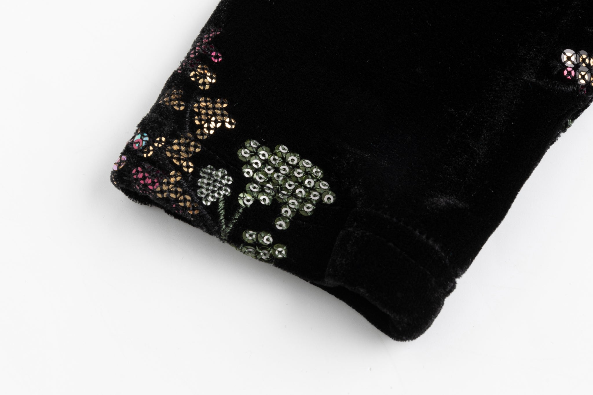 Black Beaded Velvet Dress