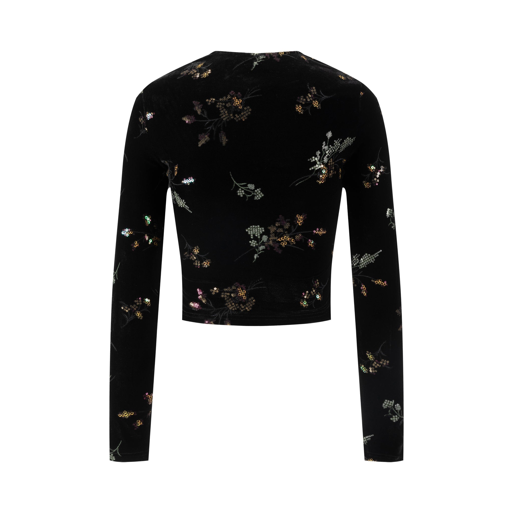 Black Velvet Multi Colored Beaded Cardigan