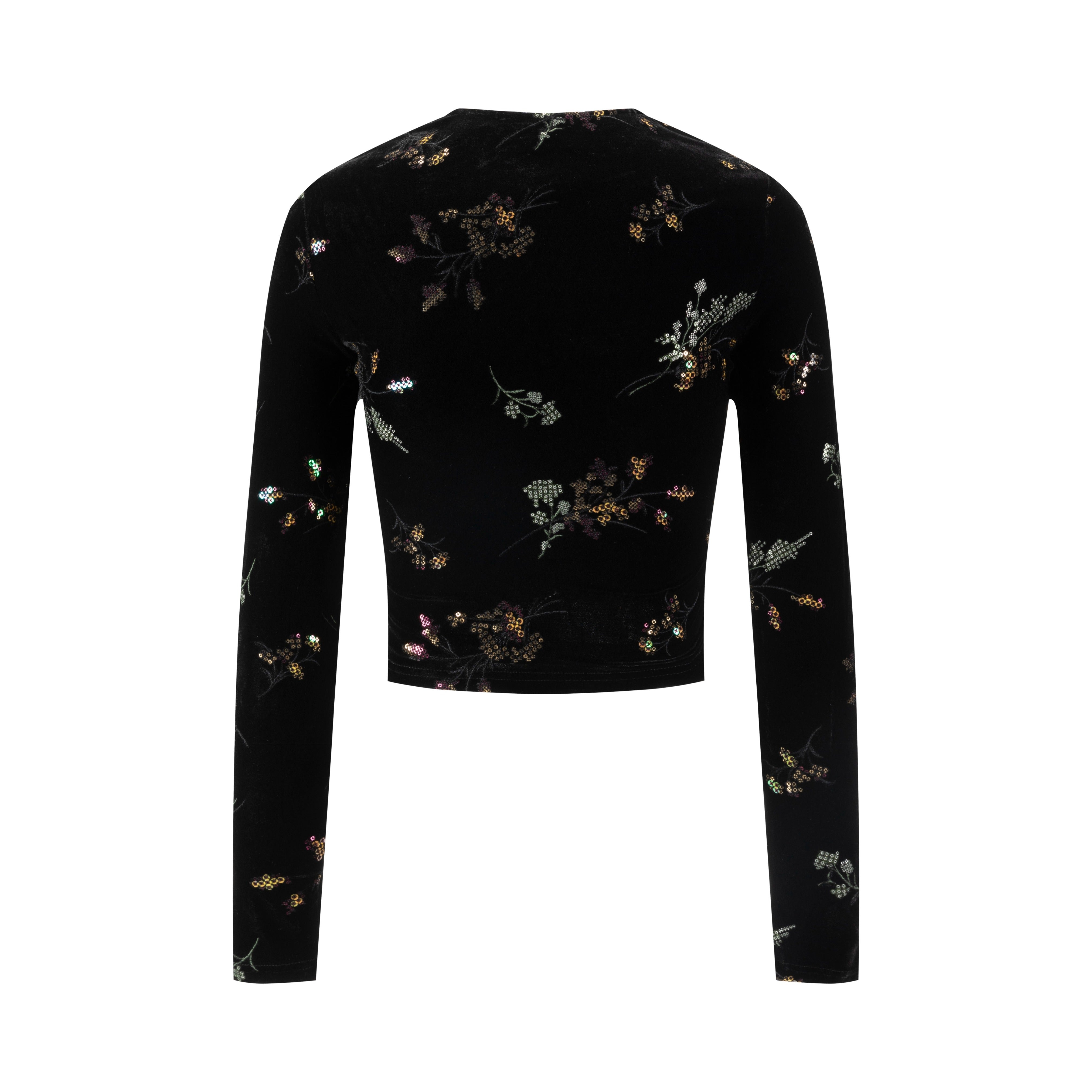 Black Velvet Multi Colored Beaded Cardigan