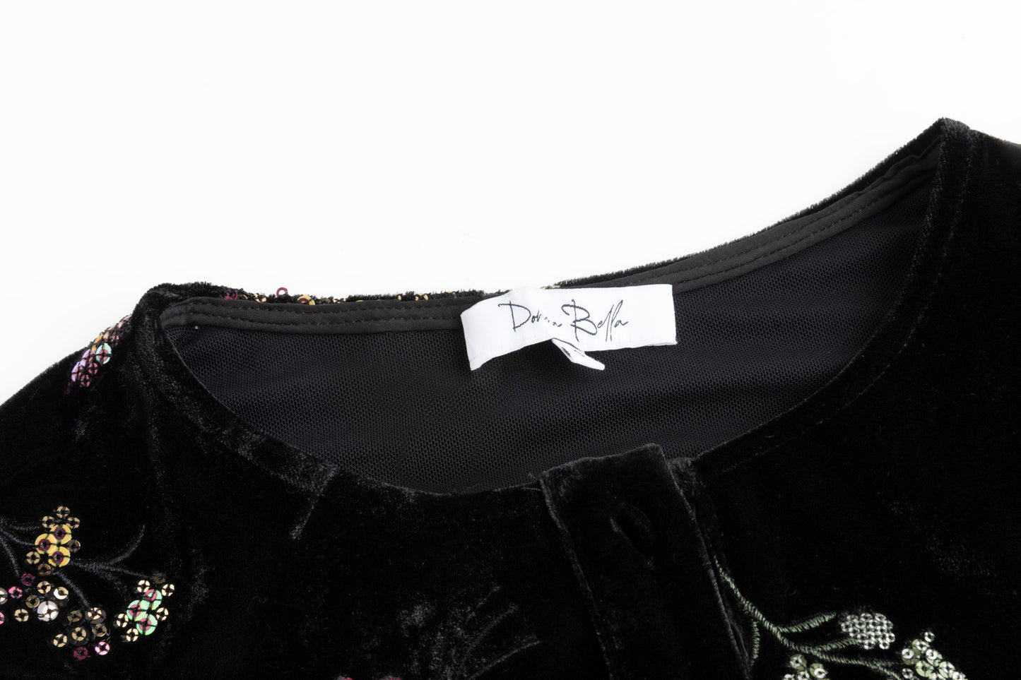 Black Velvet Multi Colored Beaded Cardigan