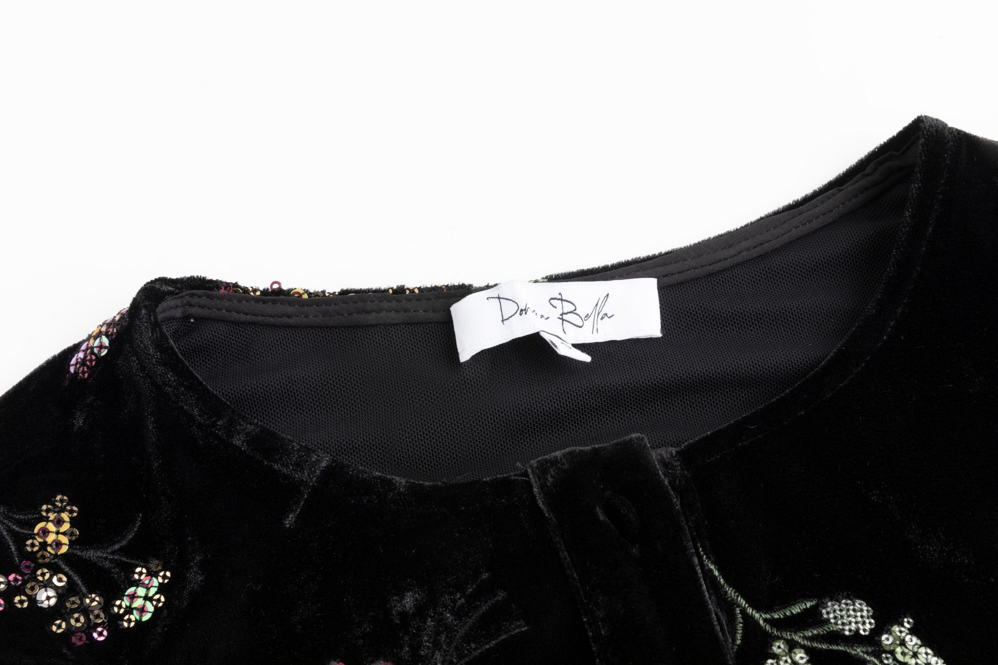 Black Velvet Multi Colored Beaded Cardigan