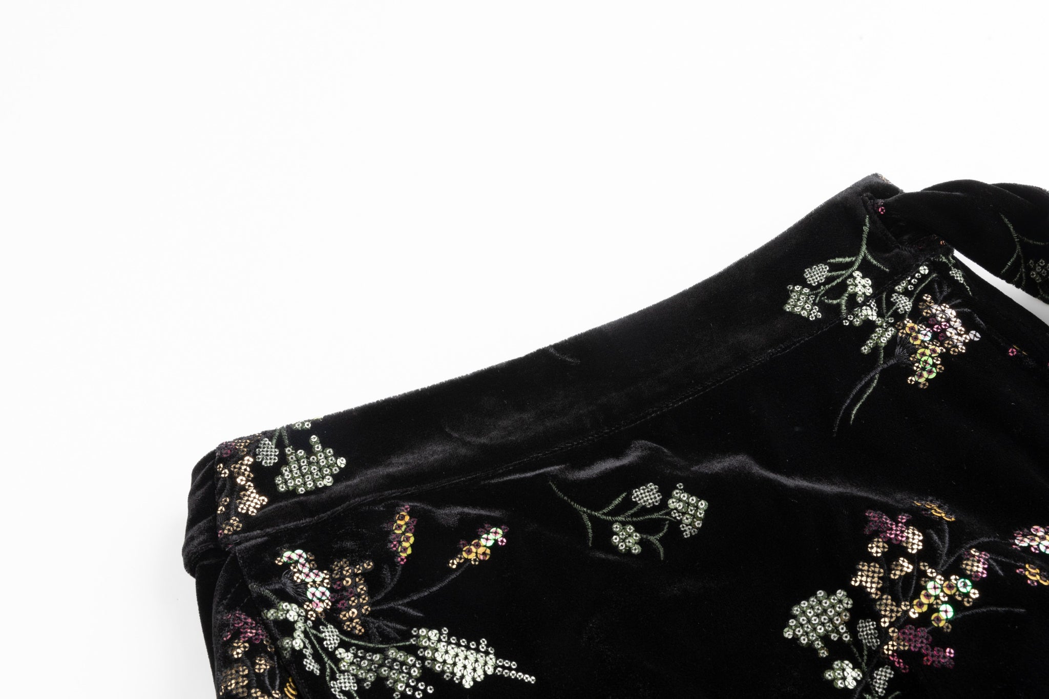 Black Velvet Multi Beaded Wrap Skirt