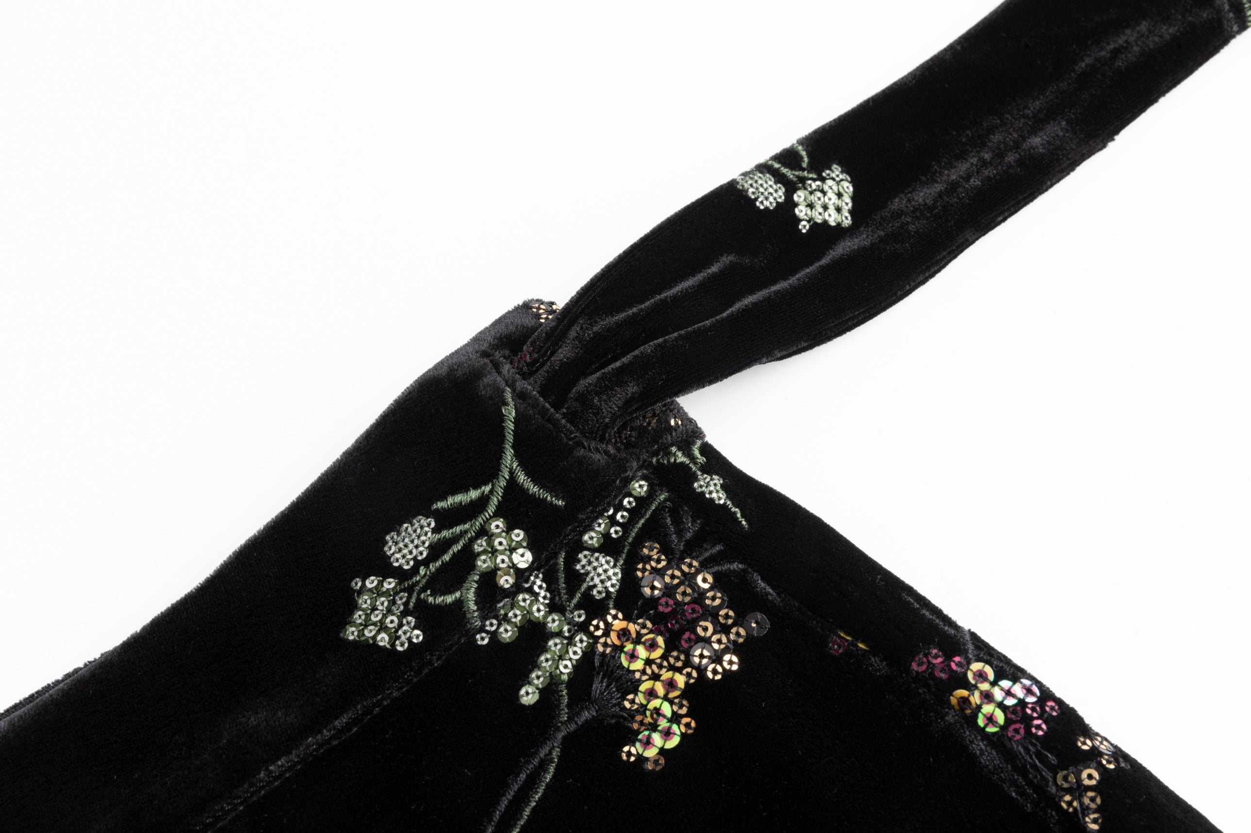 Black Velvet Multi Beaded Wrap Skirt