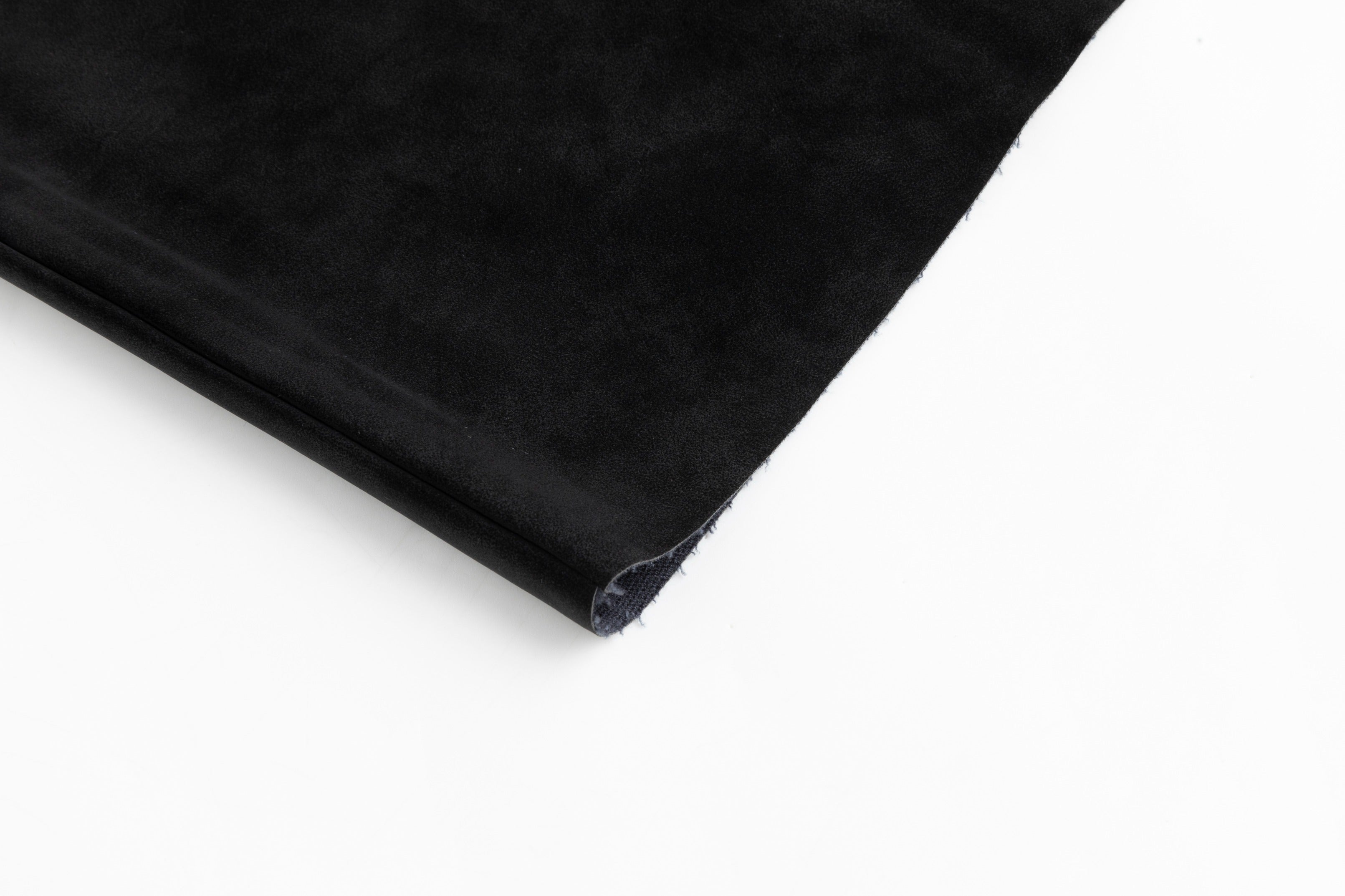 Suede Button Down Midi Skirt - Black