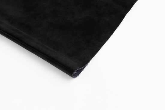 Suede Button Down Midi Skirt - Black