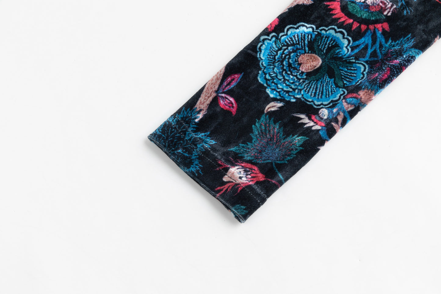 Multi Colored Printed Velvet Mock Neck