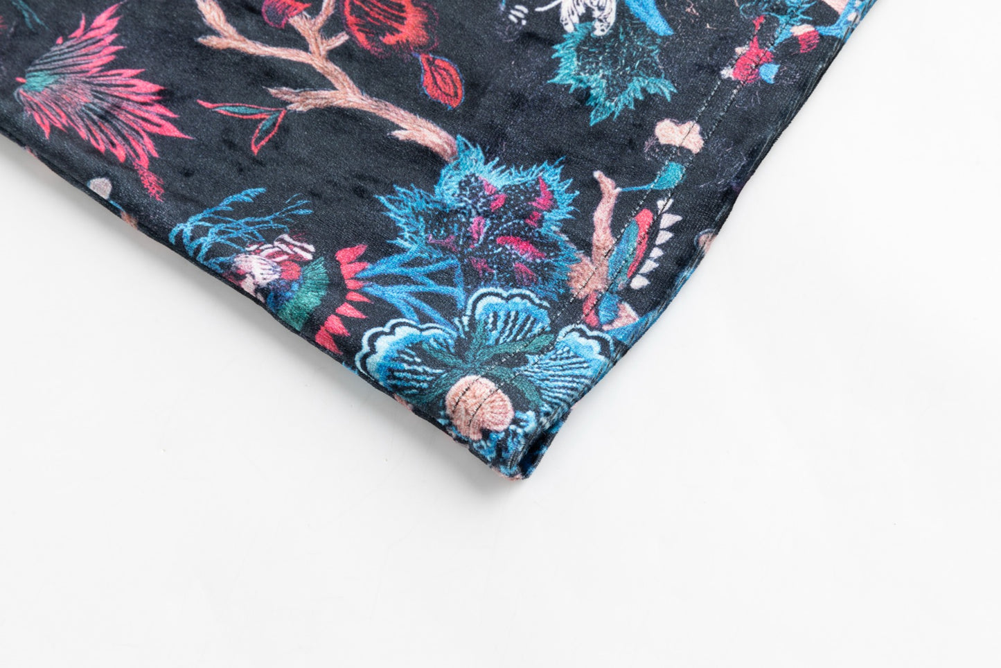 Multi Colored Printed Velvet Mock Neck