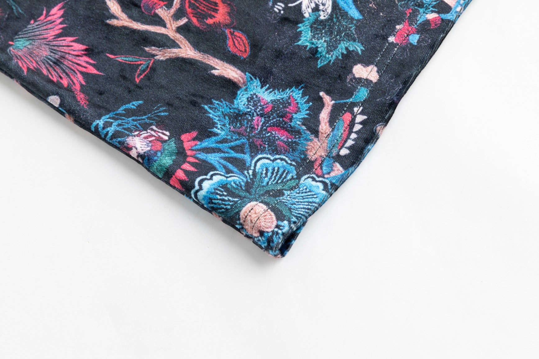 Multi Colored Printed Velvet Mock Neck