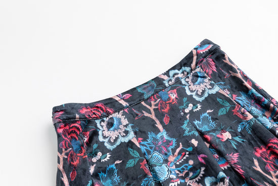 Multi Colored Printed Velvet Skirt