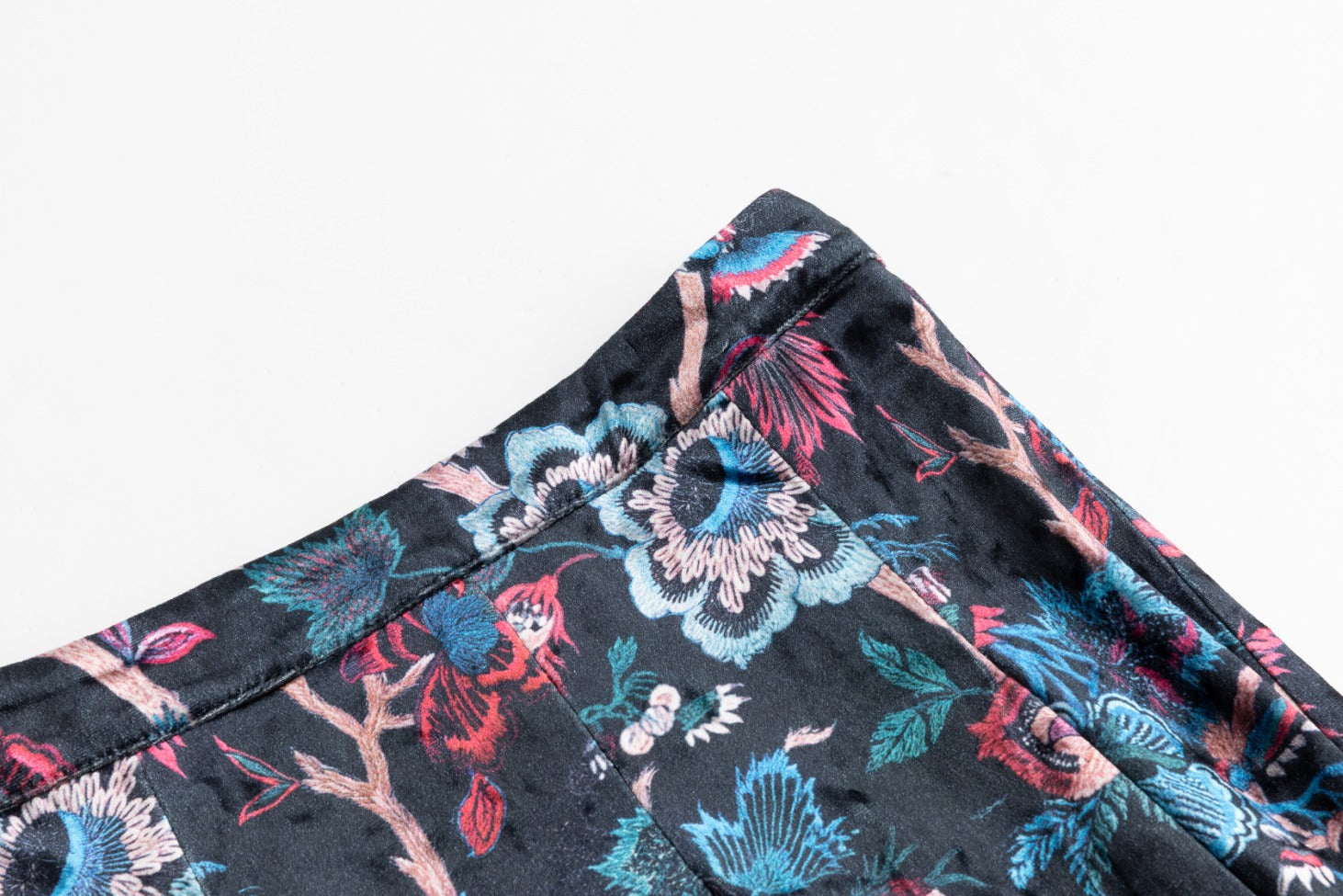 Multi Colored Printed Velvet Skirt