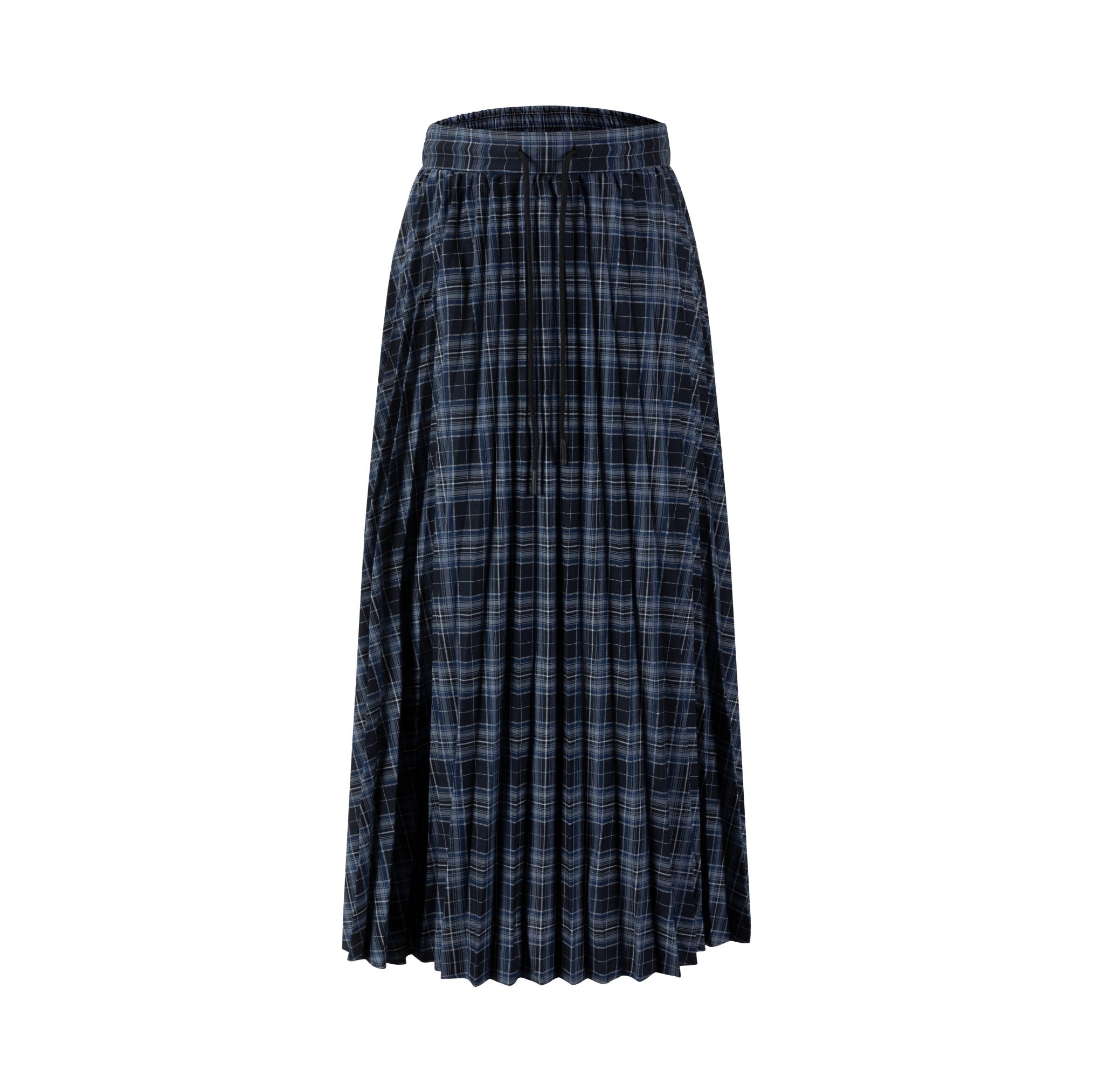 Black And Blue Pleated Maxi Skirt