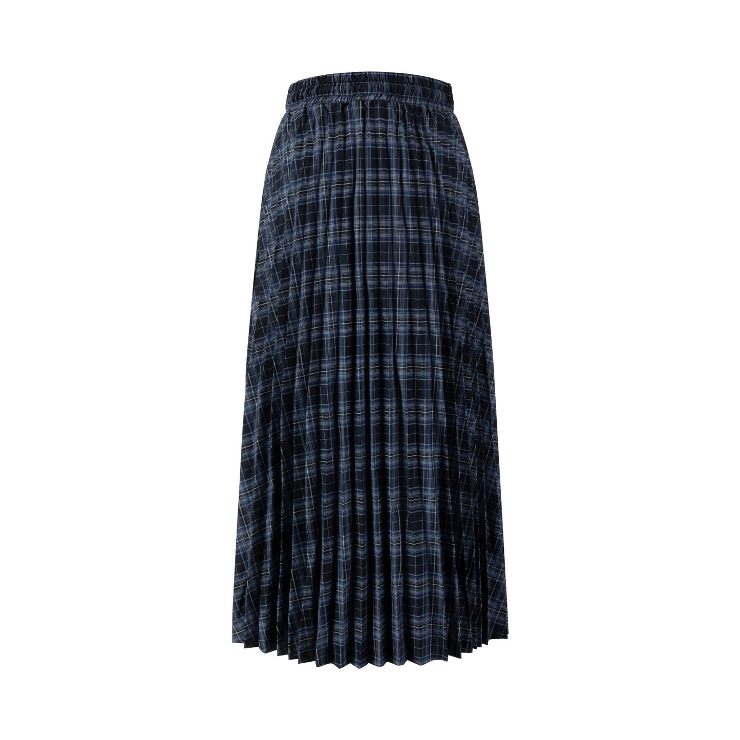 Black And Blue Pleated Maxi Skirt