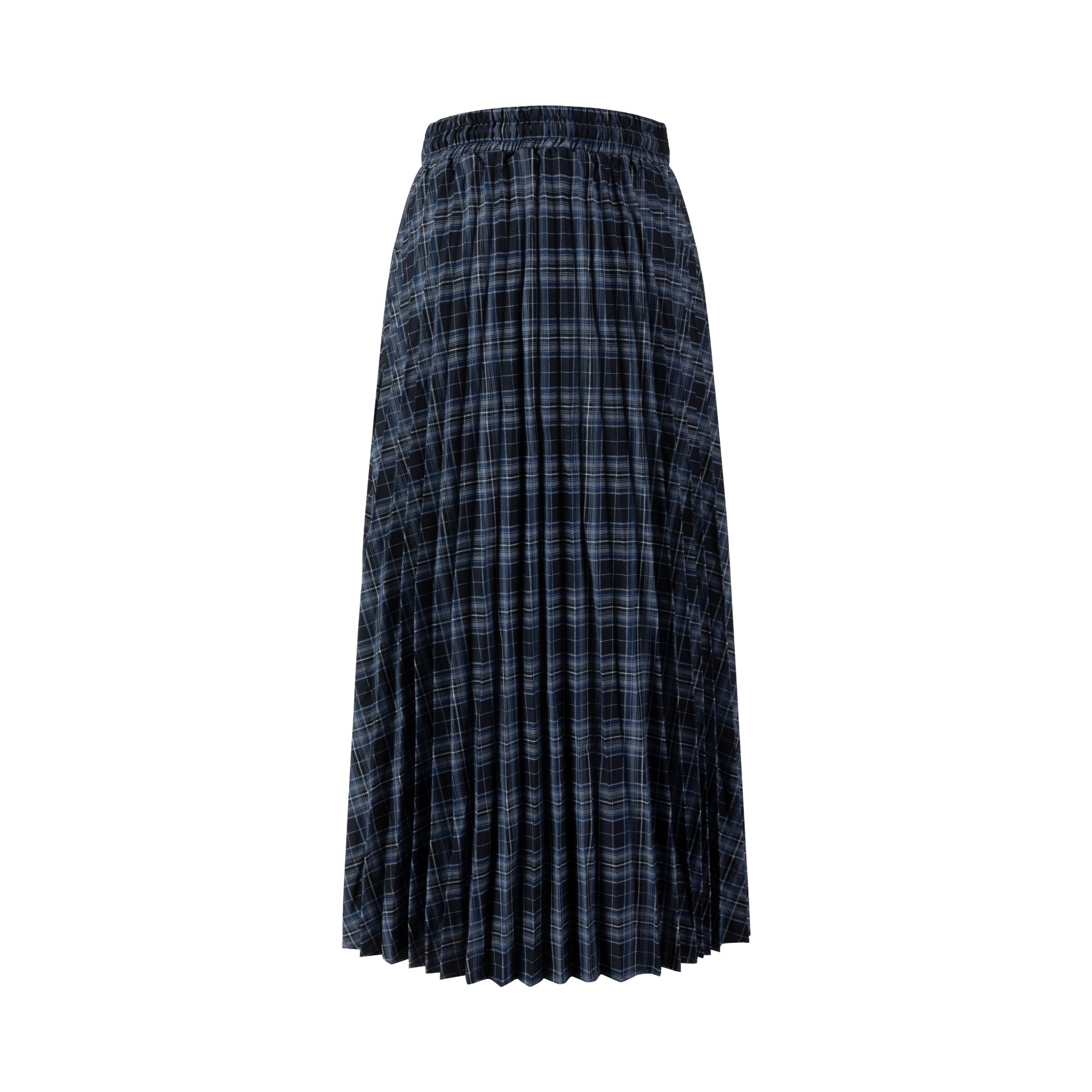 Black And Blue Pleated Maxi Skirt