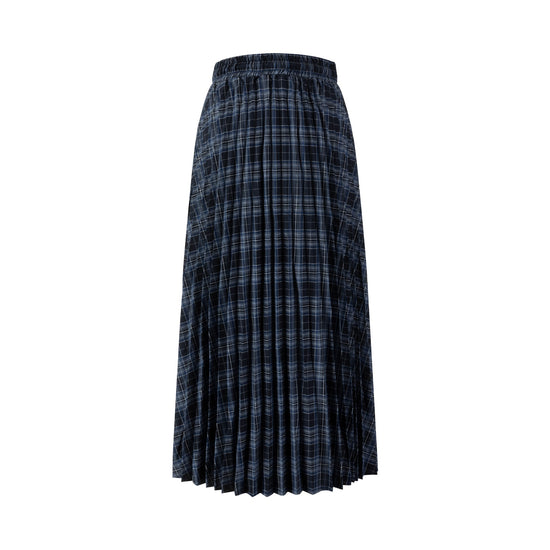 Black And Blue Pleated Maxi Skirt