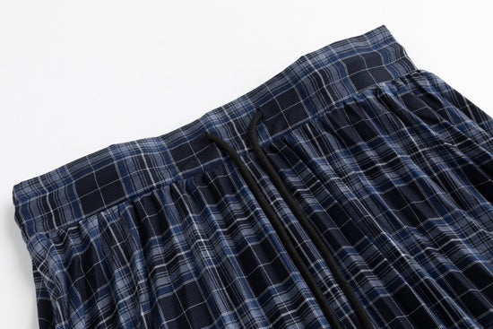 Black And Blue Pleated Maxi Skirt