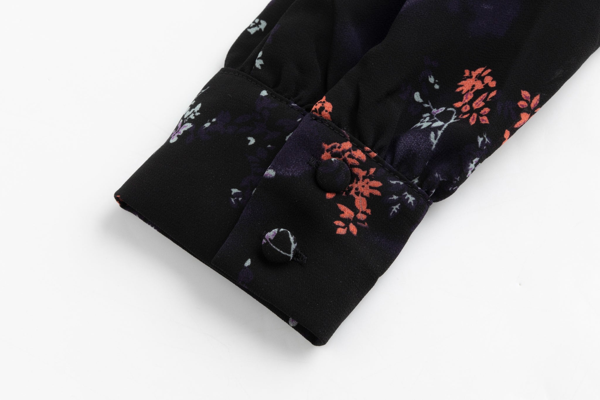 Black And Purple Pleated Jumper With Blouse Overlay