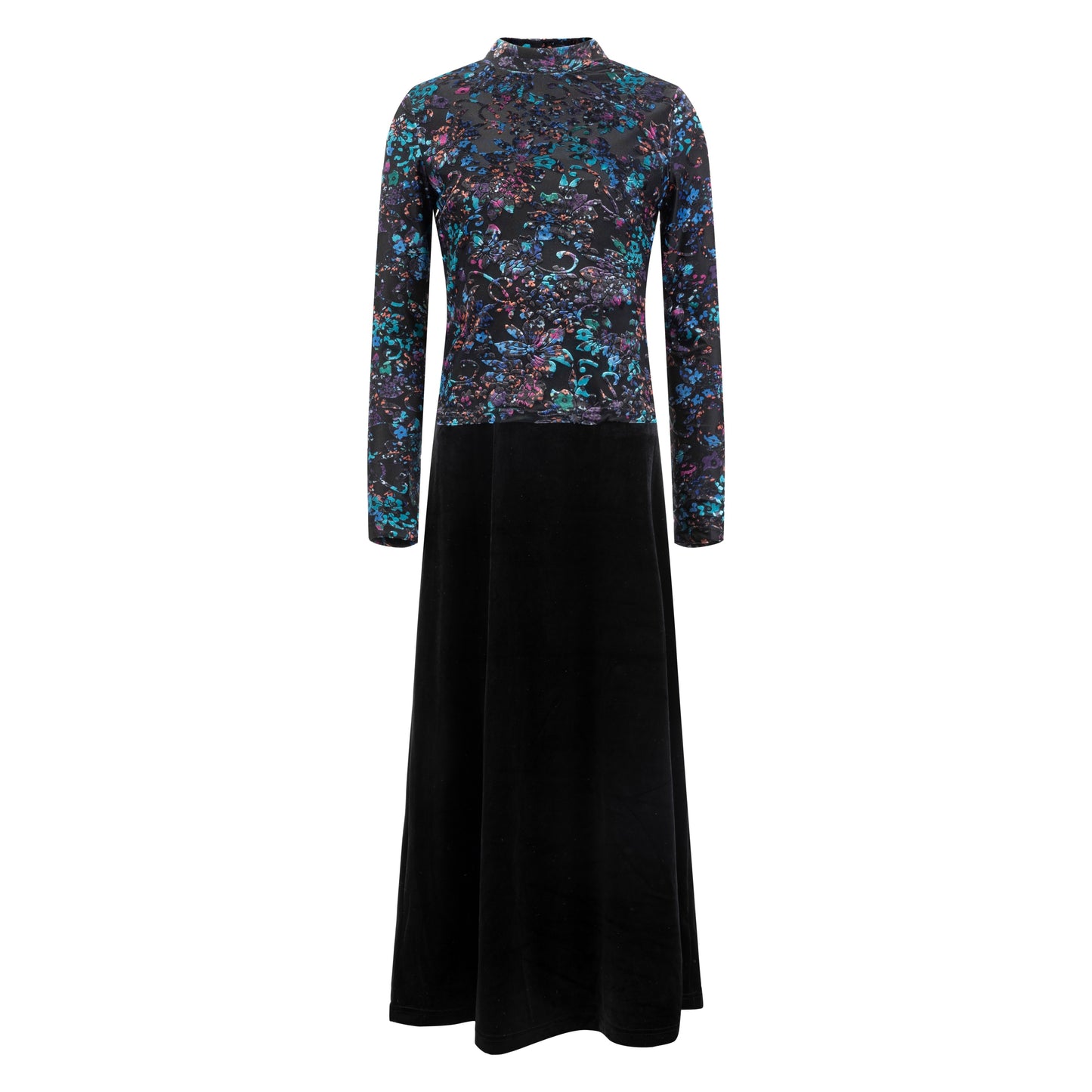 Black Velvet Jumper With Printed Cut Velvet Underlay