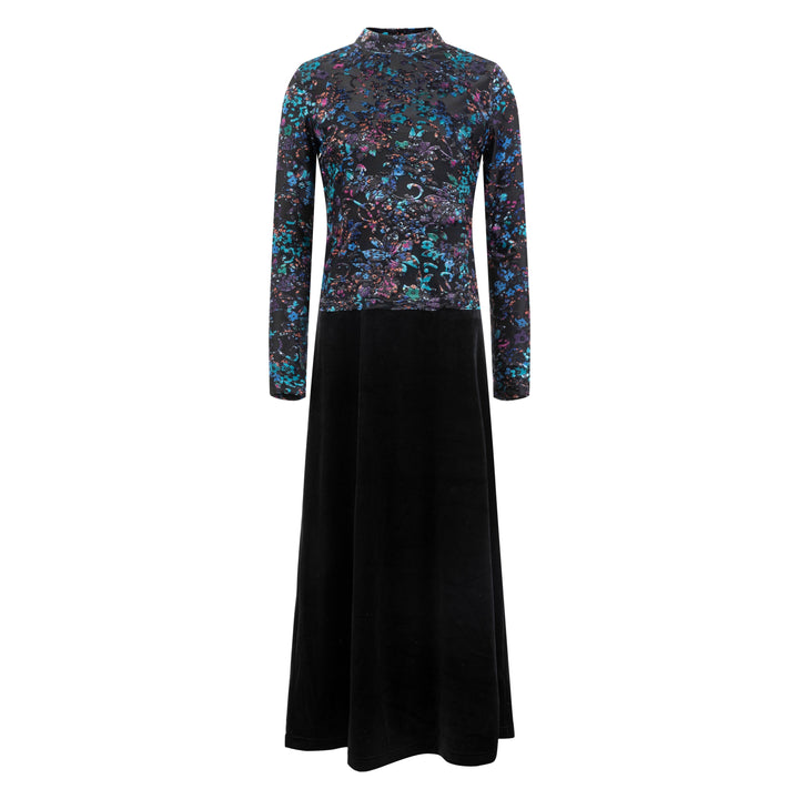 Black Velvet Jumper With Printed Cut Velvet Underlay