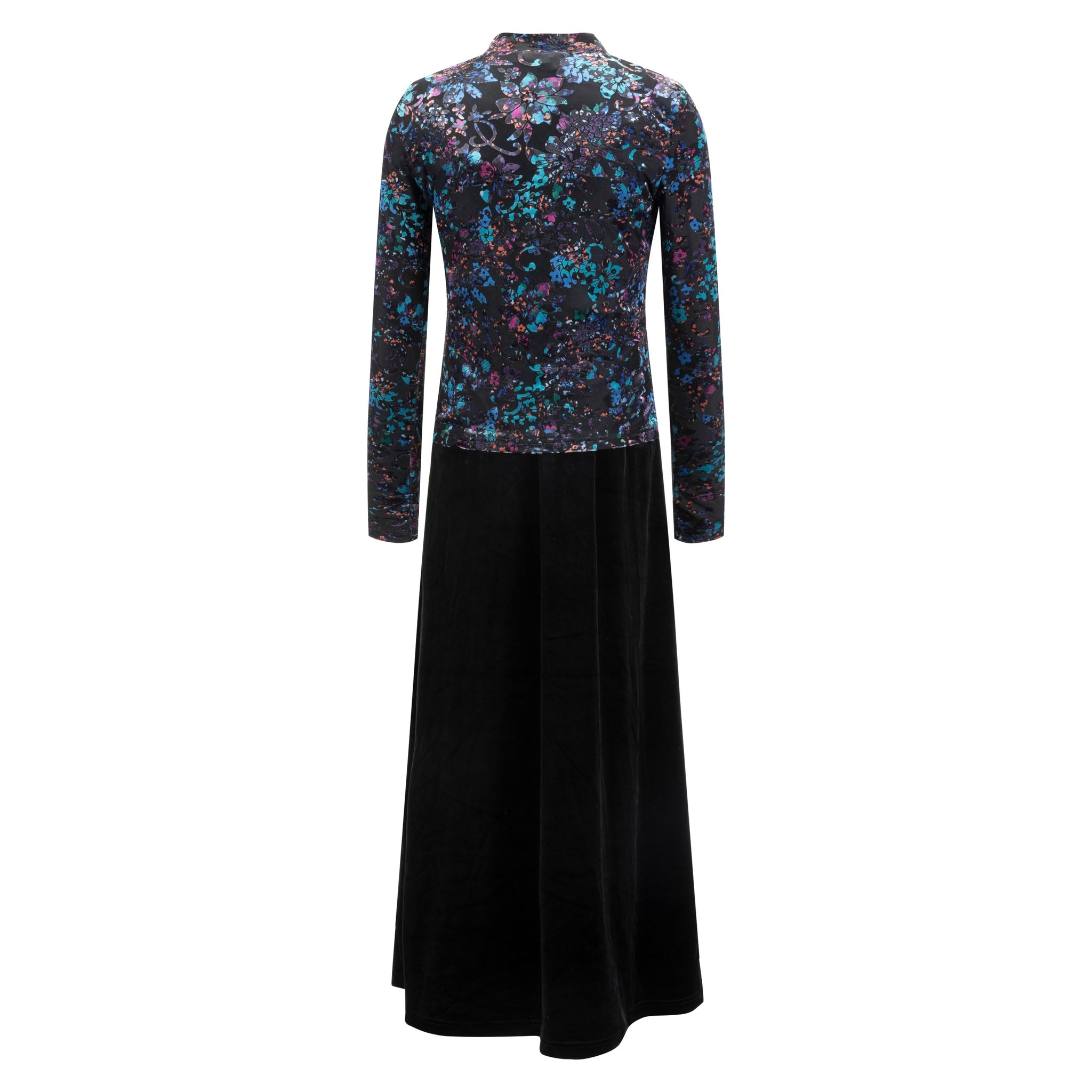 Black Velvet Jumper With Printed Cut Velvet Underlay