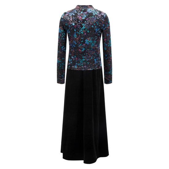Black Velvet Jumper With Printed Cut Velvet Underlay