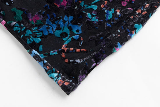 Black Velvet Jumper With Printed Cut Velvet Underlay