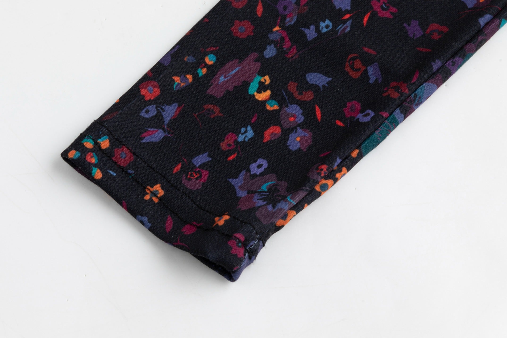 Black And Purple Multi Floral Print Top