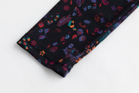 Black And Purple Multi Floral Print Top