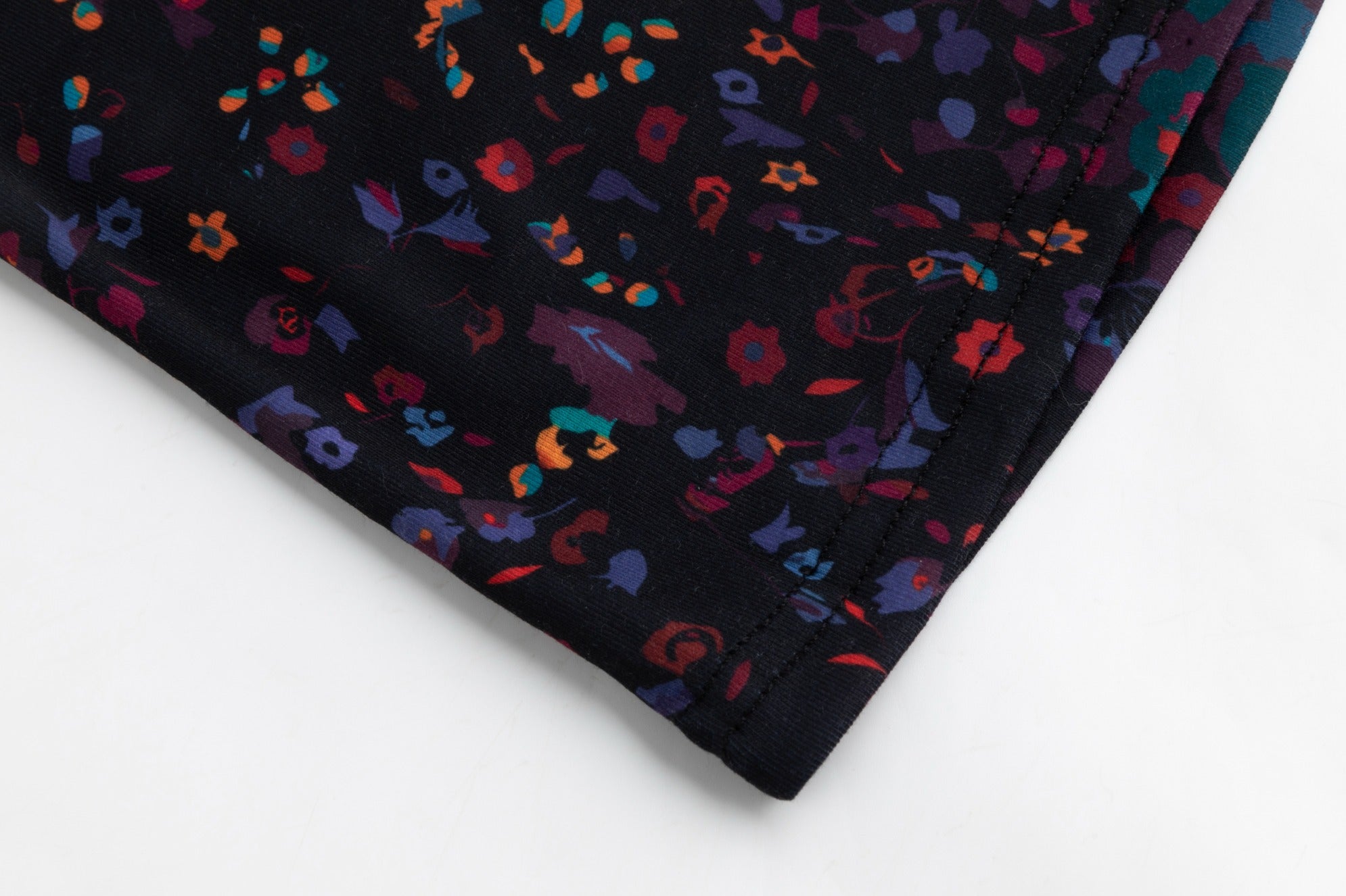 Black And Purple Multi Floral Print Top