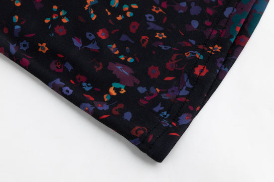 Black And Purple Multi Floral Print Top