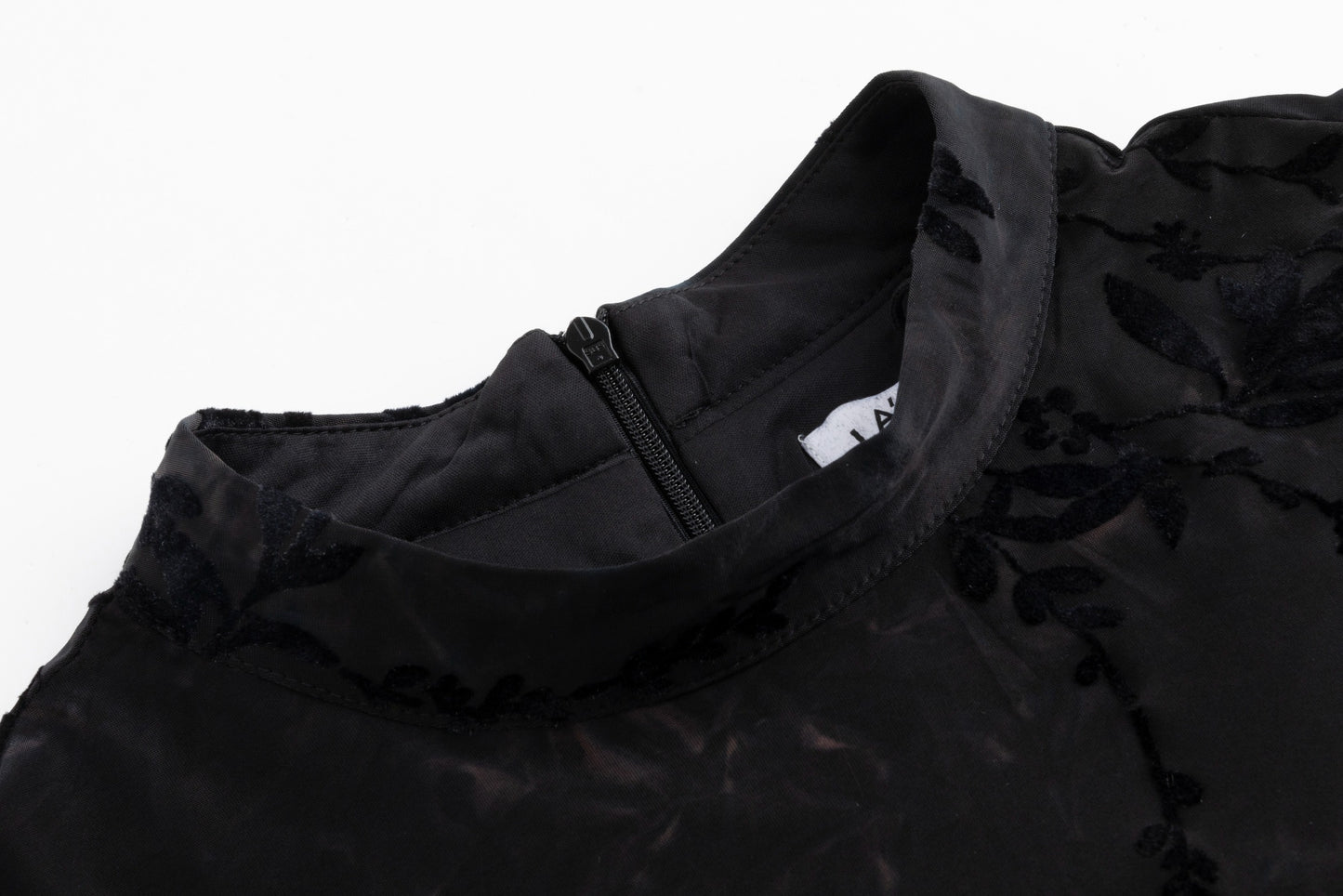 Blue Cut Velvet Printed Dress