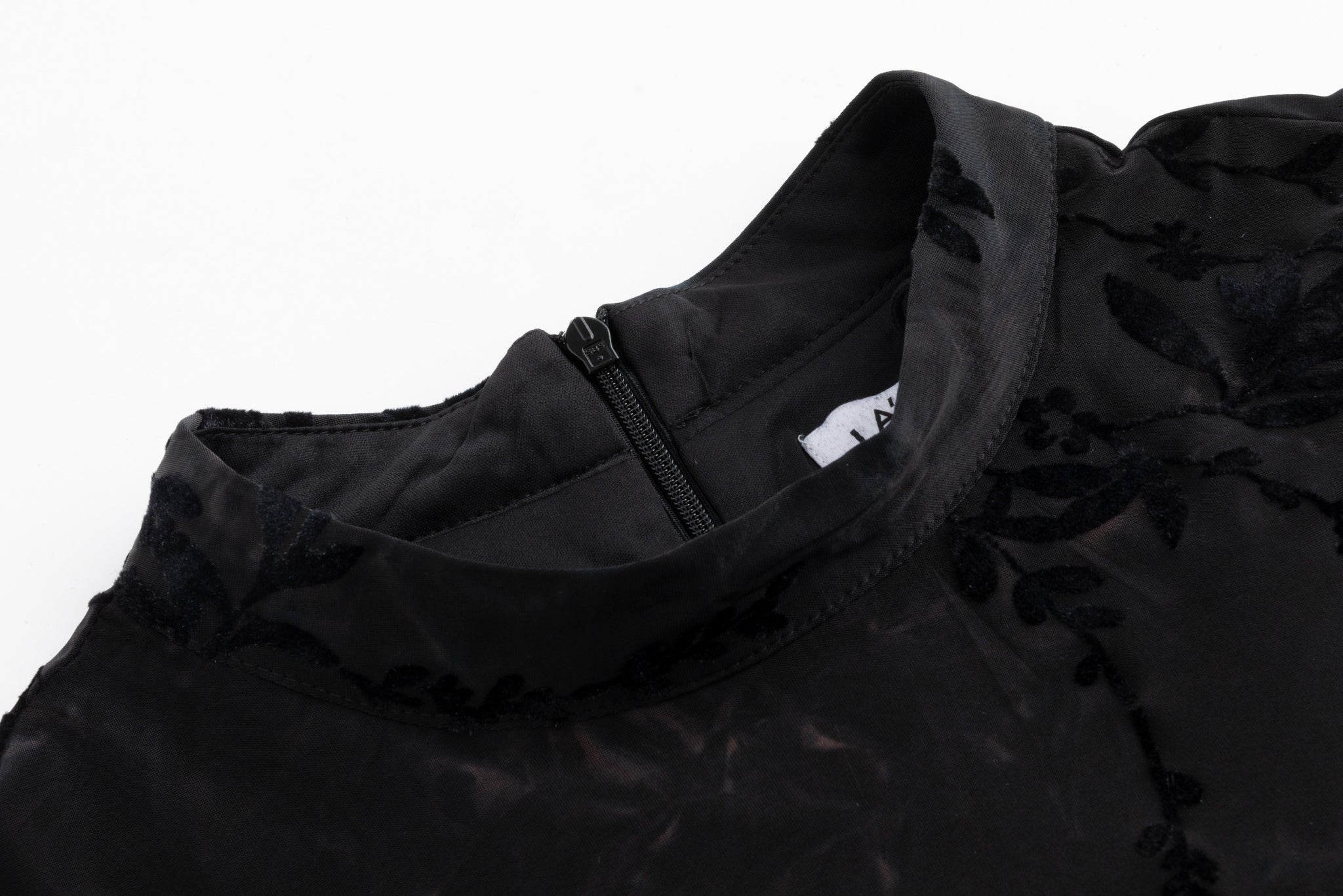 Blue Cut Velvet Printed Dress