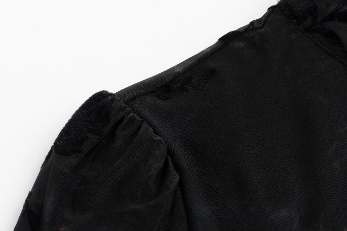 Blue Cut Velvet Printed Dress